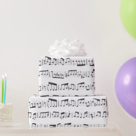 Papel De Regalo Notas musicales sobre blanco