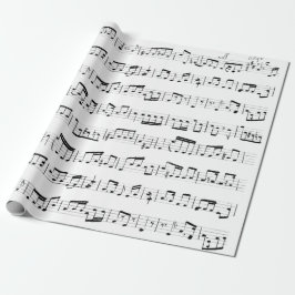 Papel De Regalo Notas musicales sobre blanco