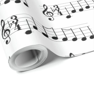 Papel De Regalo Notas musicales te deseamos un dulce navidad