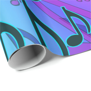 Papel De Regalo Notas soñadoras de la música de Swirly del model