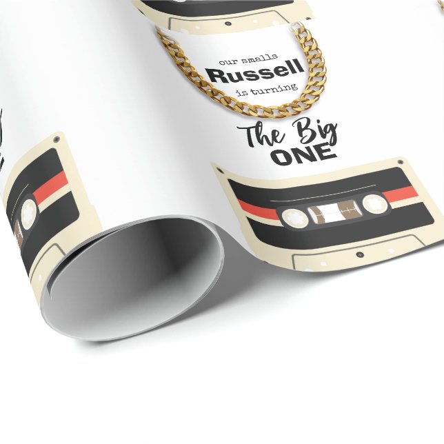 Papel De Regalo Notorious One cumpleaños blanco (Esquina del rollo)