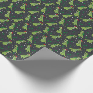 Papel De Regalo Novedad arbolada Navidades dinosaurios carbón veg