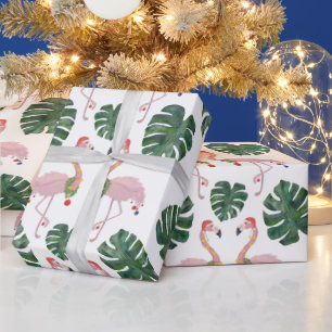 Papel De Regalo Novedoso Flamenco Rosa de Santa Verde Corona de Na