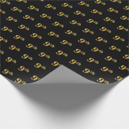 Papel De Regalo Noveno evento Black, Faux Gold