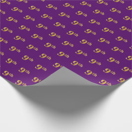 Papel De Regalo Noveno evento Purple, Faux Gold