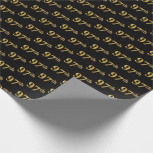 Papel De Regalo Noventa-Séptimo) acontecimiento negro, falso del