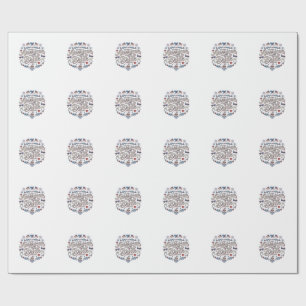 Papel De Regalo Novia Americana Diseño Vectorial de Boda Patriótic
