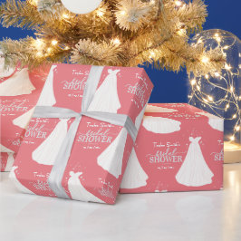 Papel De Regalo Novia Con Vestido Largo Ducha Bridal Rosa