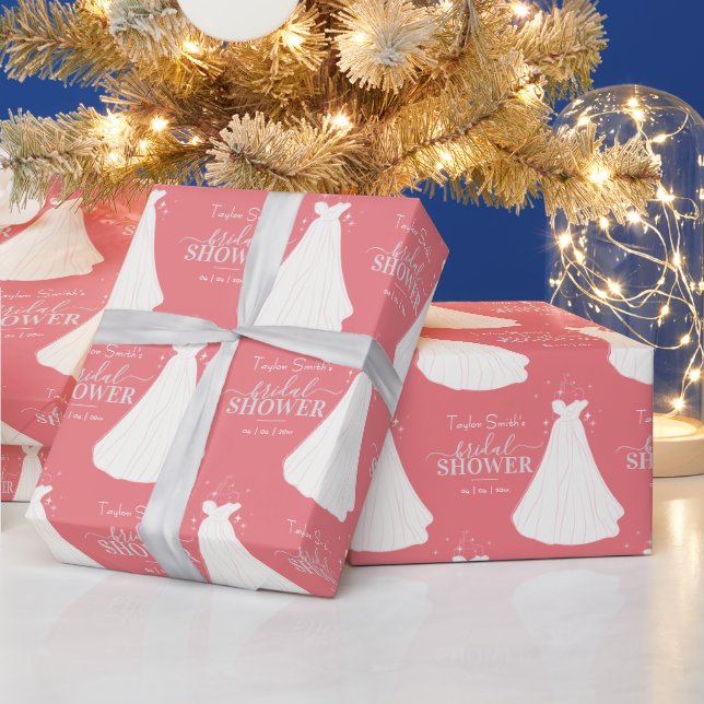 Papel De Regalo Novia Con Vestido Largo Ducha Bridal Rosa (Vacaciones)