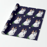 Papel De Regalo Novia de luna y Boda de Groom<br><div class="desc">Hermosa novia y Groom en una vista panorámica de la luna hace un papel de envoltura único para la pareja especial.</div>