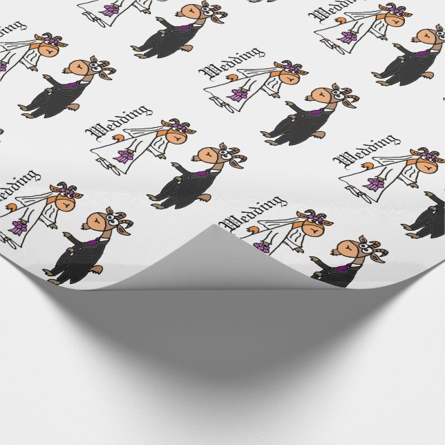 Papel De Regalo Novia divertida y Boda de Groom Goat (Esquina)
