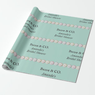Papel De Regalo Novia Elegante & Co Azul Teal Perla Regalo de Desp