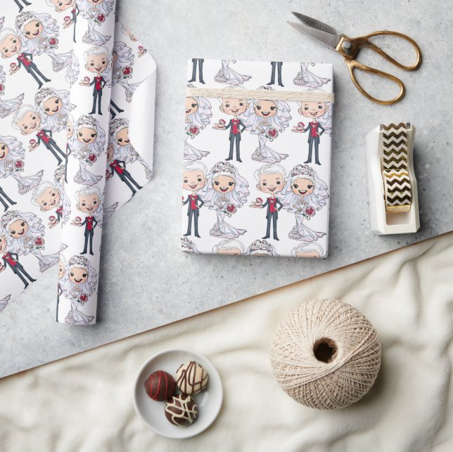 Papel De Regalo Novia o Boda (Artesanía)