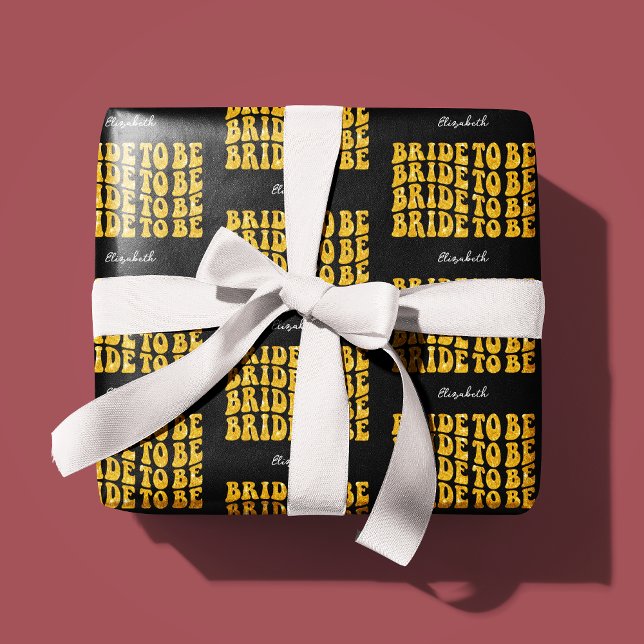 Papel De Regalo Novia para ser Purpurina de oro Texto con nombre,  (Subido por el creador)