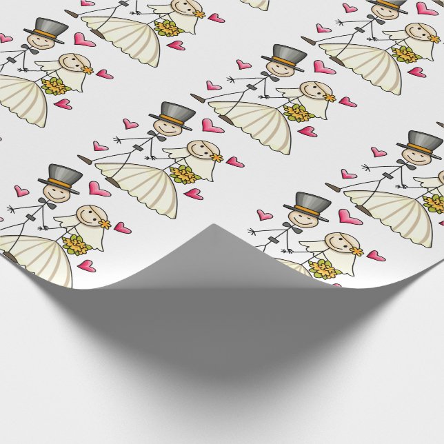 Papel De Regalo Novia y Groom (Esquina)