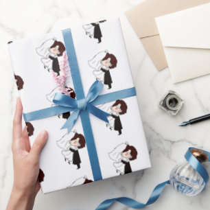 Papel De Regalo Novia y Groom en blanco