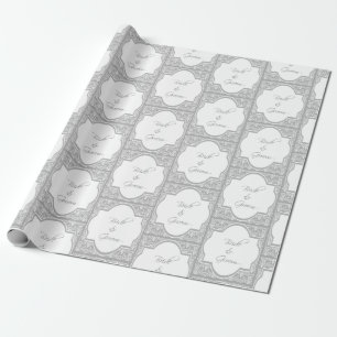 Papel De Regalo Novia y Novio en Marco para Boda Nupcial