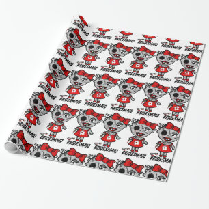 Papel De Regalo Novia zombie con su remate de regalo Boda