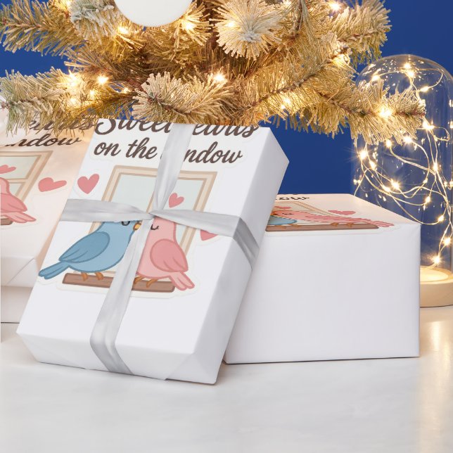 Papel De Regalo Novias en la ventana - Pegatina de Amantes Amantes (Vacaciones)