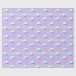 Papel De Regalo Nube 9 Nublado Púrpura y Azul