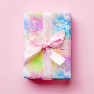 Papel De Regalo Nube de arcoiris colorida Tye Neon Sky