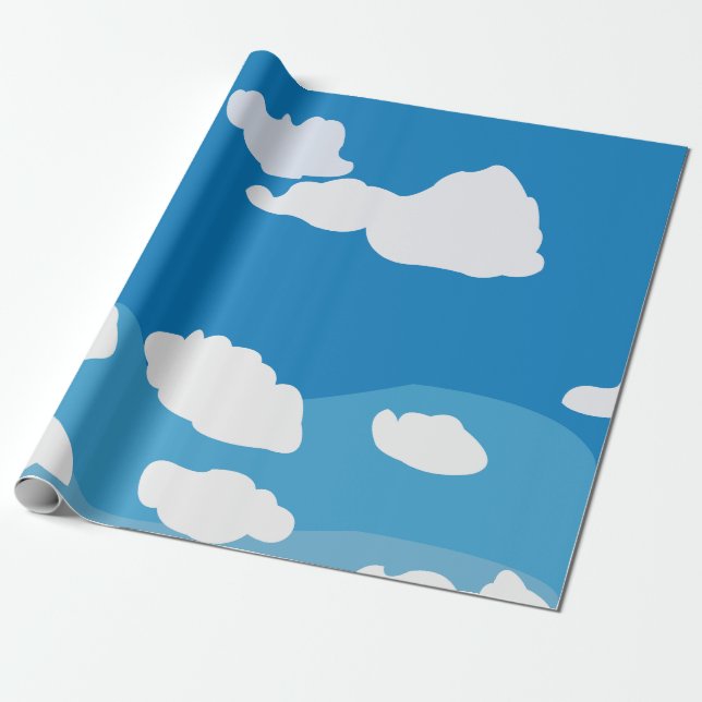 Papel De Regalo Nube de cielo azul (Desenrollado)