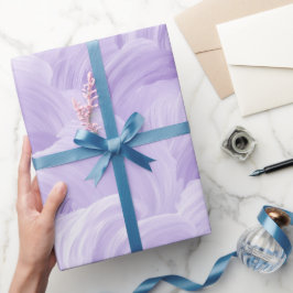 Papel De Regalo Nube de niebla de lavanda lila suave patrón abstra