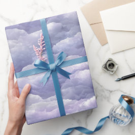 Papel De Regalo Nube de Niebla de Lila Lavanda Suave Patrón Abstra
