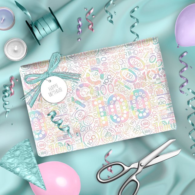 Papel De Regalo Nube Mundial de Cumpleaños Ciento A ID270 (Subido por el creador)