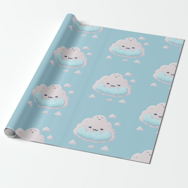 Papel De Regalo Nube sonriente (Desenrollado)