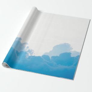 PAPEL DE REGALO NUBES AZULES BAJO CIELO BLANCO