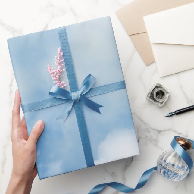 Papel De Regalo Nubes blancas esponjosas (Regalar)
