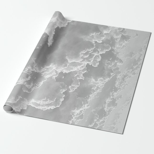 Papel De Regalo Nubes blancas, gráficos meteorológicos, clipart nu (Desenrollado)