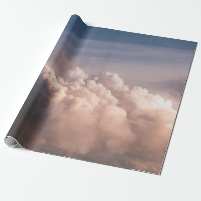 PAPEL DE REGALO NUBES BLANCOS BAJO CIELOS AZULES (Desenrollado)
