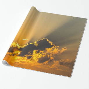 Papel De Regalo Nubes, cielo y atardecer amarillo