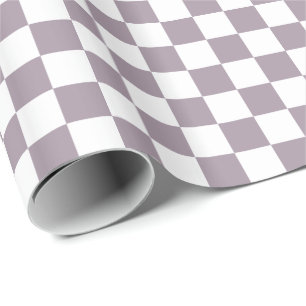 Papel De Regalo Nubes de Niebla Marina Cuadrados de Cuadros Morado