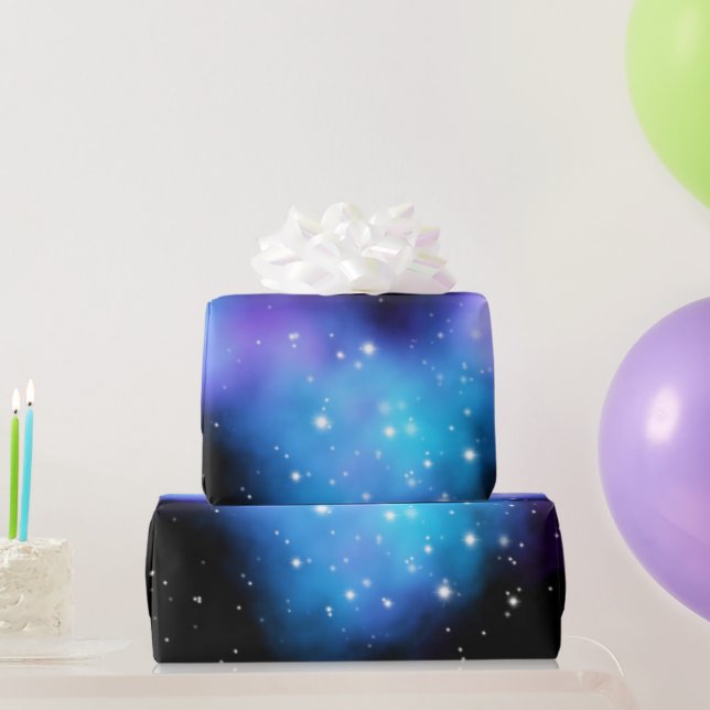 Papel De Regalo Nubes espaciales Galaxy Starlight (Regalos de fiesta)