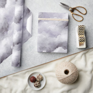 Papel De Regalo Nubes Moradas Cumpleaños o cualquier ocasión