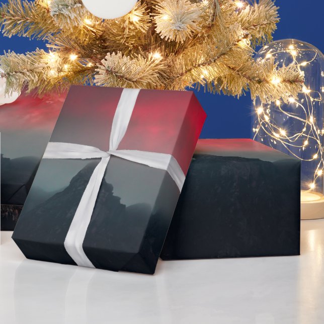 Papel De Regalo Nubes, niebla y montañas ardiendo (Vacaciones)