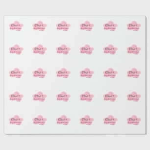 Papel De Regalo Nubes nueve rosa pastel despedida de soltera nombr
