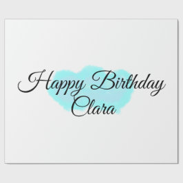 Papel De Regalo Nubes verdes azules, niños modernos de feliz cumpl