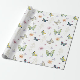 Papel De Regalo Núcleo de la cabaña de mariposa floral