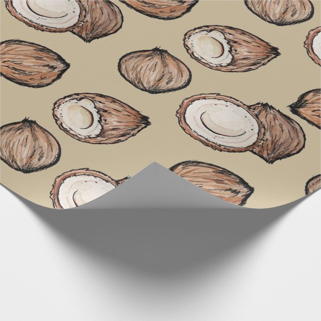 Papel De Regalo Nueces para el patrón de coco (Esquina)