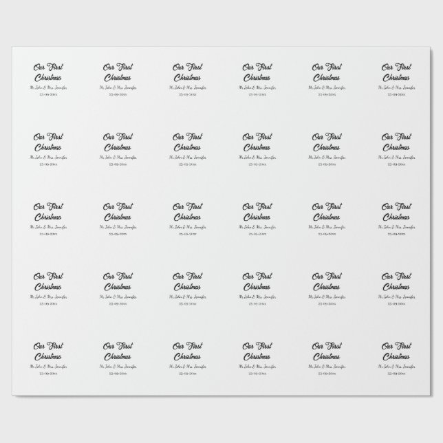 Papel De Regalo Nuestra primera cita navideña del Sr. y la Sra. (Superficie plana)