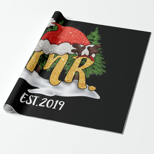 Papel De Regalo Nuestra primera Navidad como señor y señora 2021 c (Desenrollado)