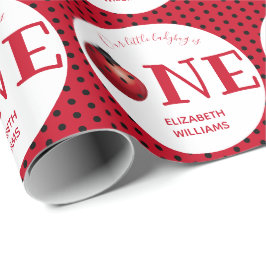 Papel De Regalo Nuestro Pequeño Ladybug Primer Fiesta de Nacimient