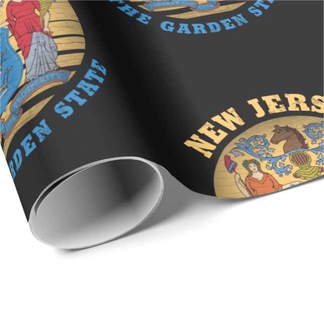 PAPEL DE REGALO NUEVA BANDERA ESTATAL JERSEY GARDEN (Esquina del rollo)