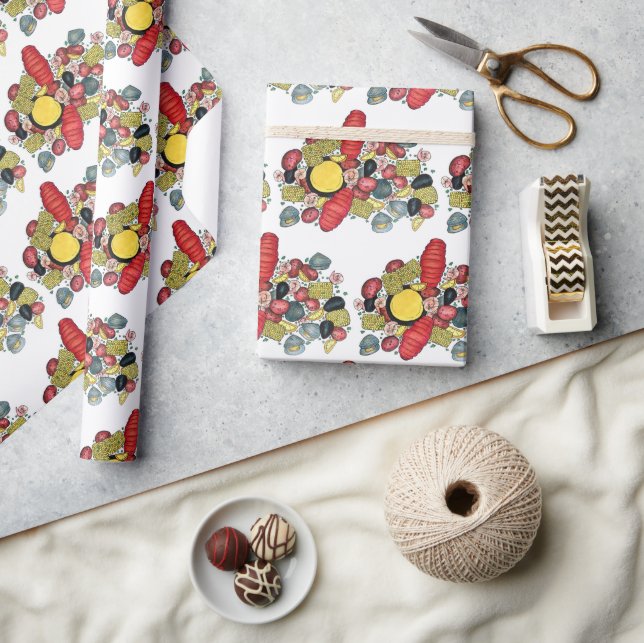 Papel De Regalo Nueva Inglaterra Clama Clambake de langosta Clamba (Artesanía)