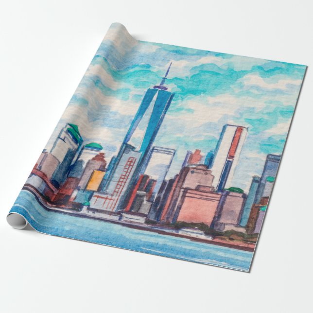 Papel De Regalo Nueva York, Nueva York, Estados Unidos. Vistas a l (Desenrollado)