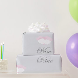 Papel De Regalo Nueve Nubes Delicadas Fluffy Nubes Con Palabras